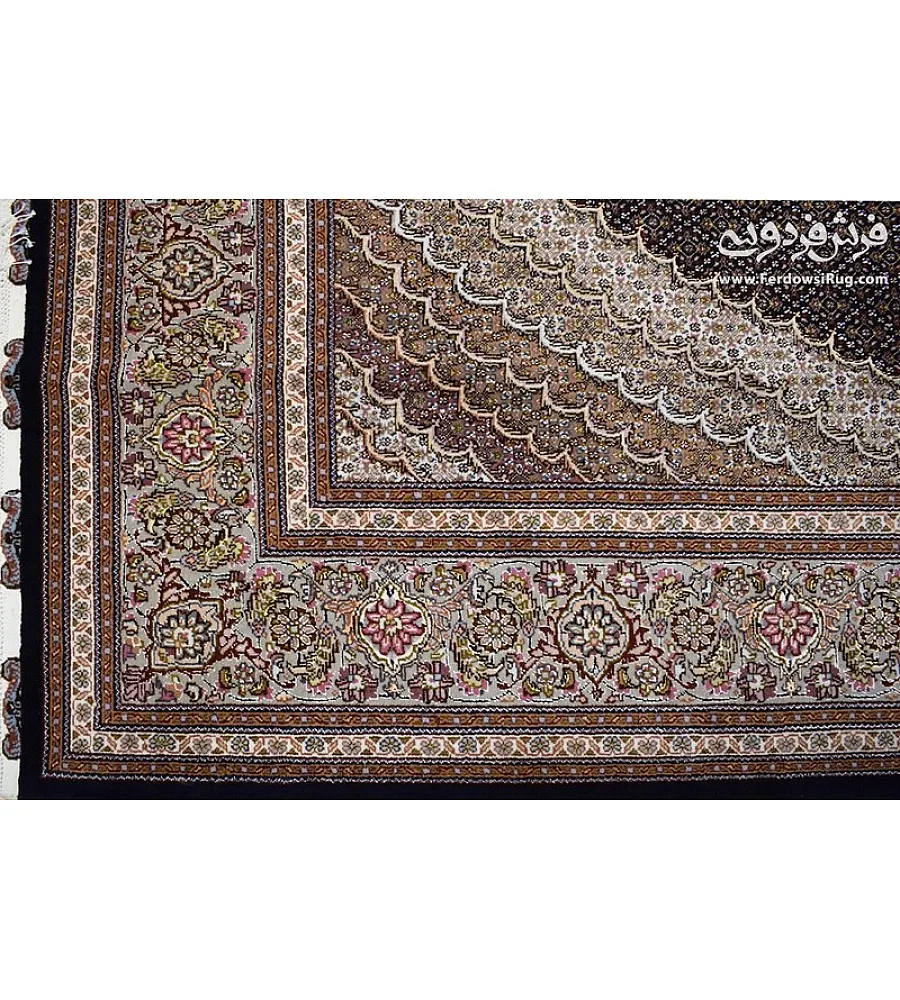 فرش دستباف تبریز طرح ریزماهی کمال الملک چهل رج با کیفیت بالا مناسب دکوراسیون سنتی و لوکس