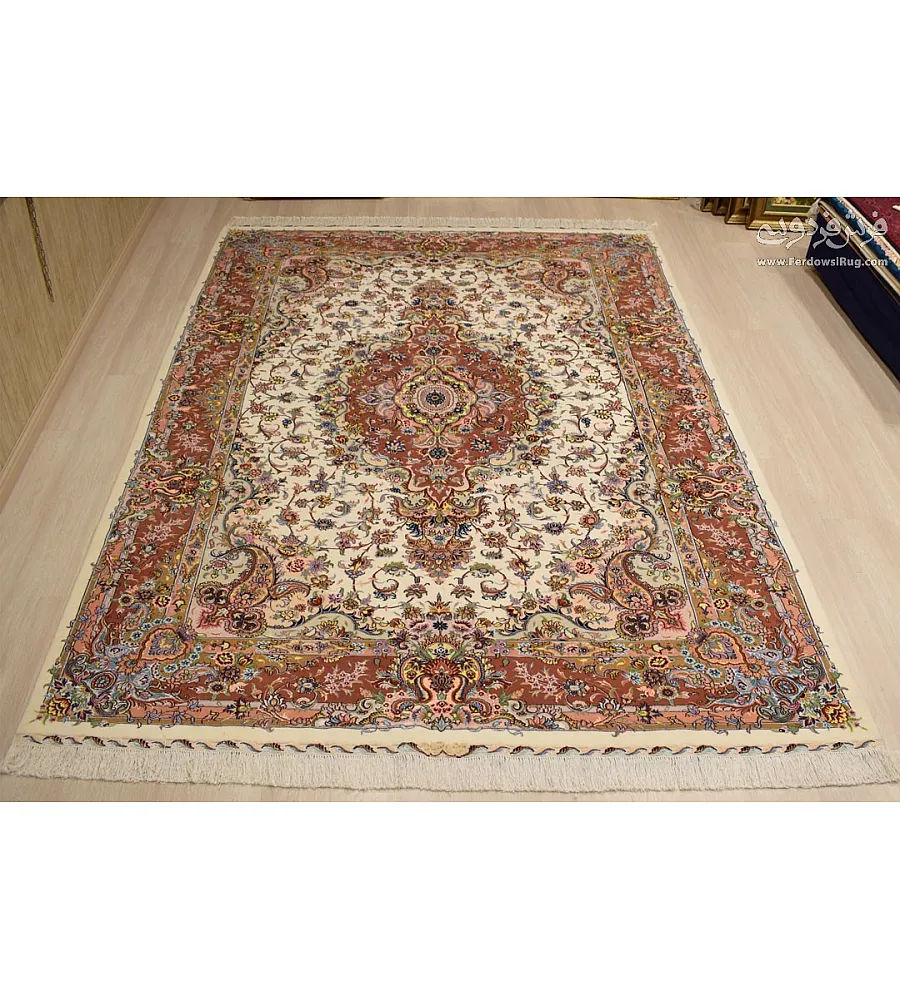 فرش دستباف 9 متری جفت طرح خطیبی چله نخ مشهد مناسب دکوراسیون کلاسیک و مدرن با کیفیت بالا و طرح اصیل ایرانی
