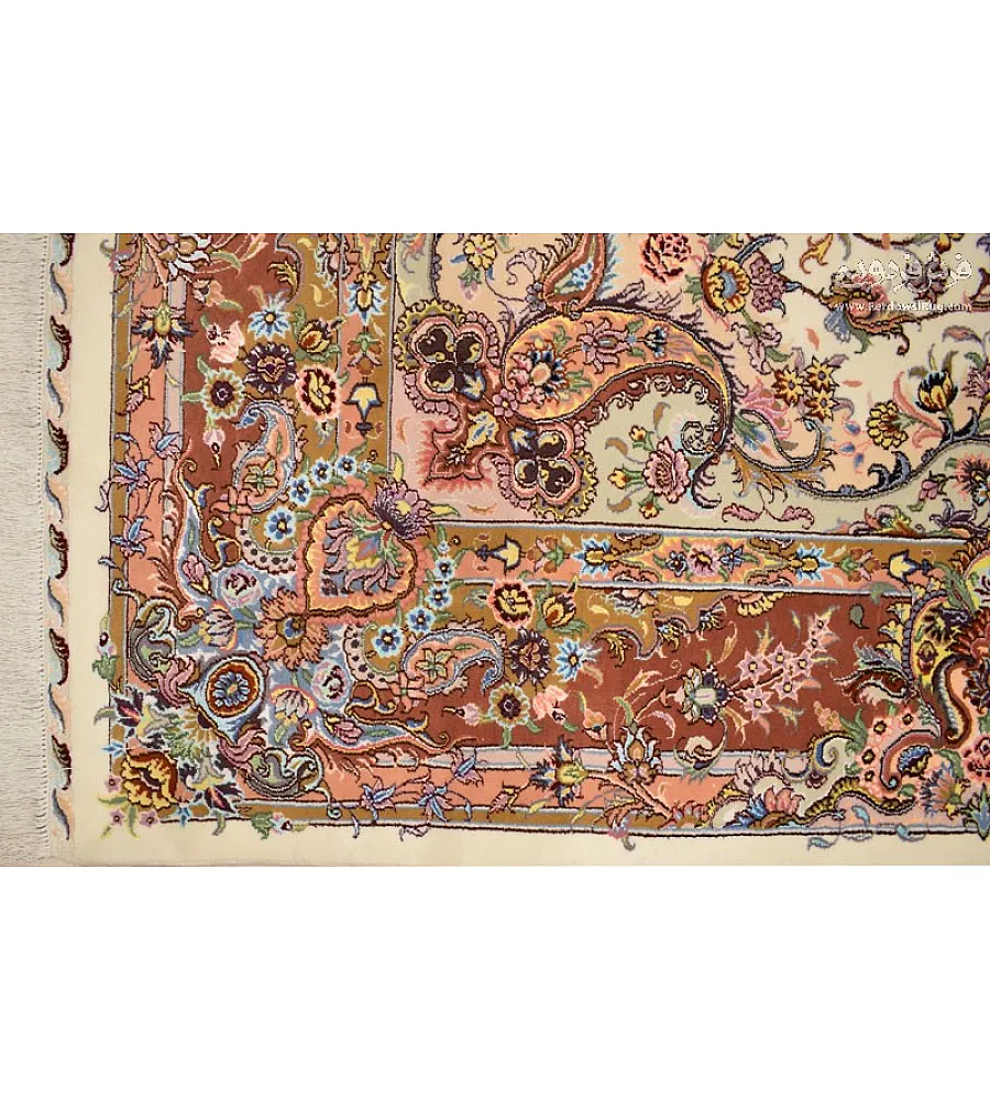 فرش دستباف 9 متری جفت طرح خطیبی چله نخ مشهد مناسب دکوراسیون کلاسیک و مدرن با کیفیت بالا و طرح اصیل ایرانی