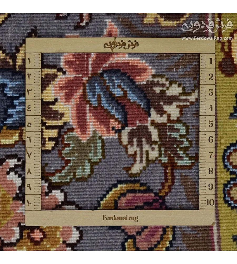 فرش دستباف 9 متری جفت خطیبی با رنگ های گرم و طرح اصیل ایرانی بافته شده در خراسان رضوی مناسب دکوراسیون کلاسیک