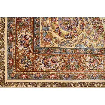 Handwoven 9-meter paired Tabriz carpet, Moj Meh Novin design | Ferdowsi Carpet