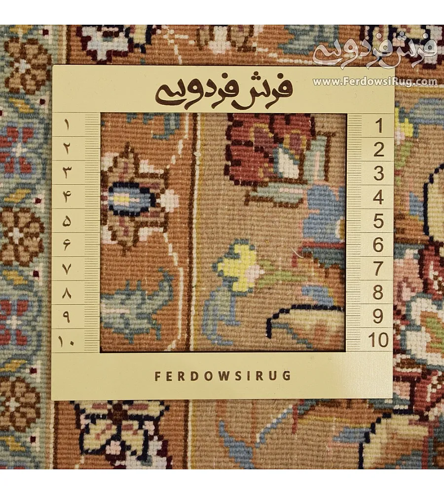 Handwoven 9-meter carpet with intricate Afshan Mashhad design, crafted with a cotton warp, perfect for elegant home decor.