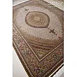 Handmade 9-meter carpet with Abdollahi fine fish design, crafted in Tabriz weave, showcasing intricate patterns and premium quality.