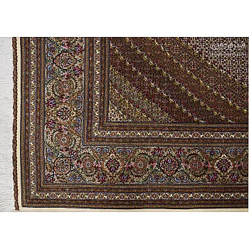 9-meter handmade carpet, Abdollahi fine fish design, Tabriz weave