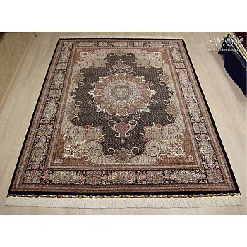 فرش دستباف 9 متری جفت طرح ریزماهی سرمه ای تبریز