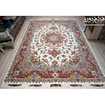 فرش دستباف 9 متری جفت طرح علیزاده کرم مشهد