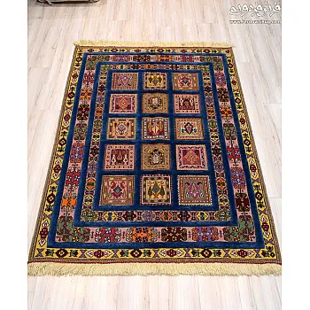 Hand-woven rug with a clay design in Mashhad texture