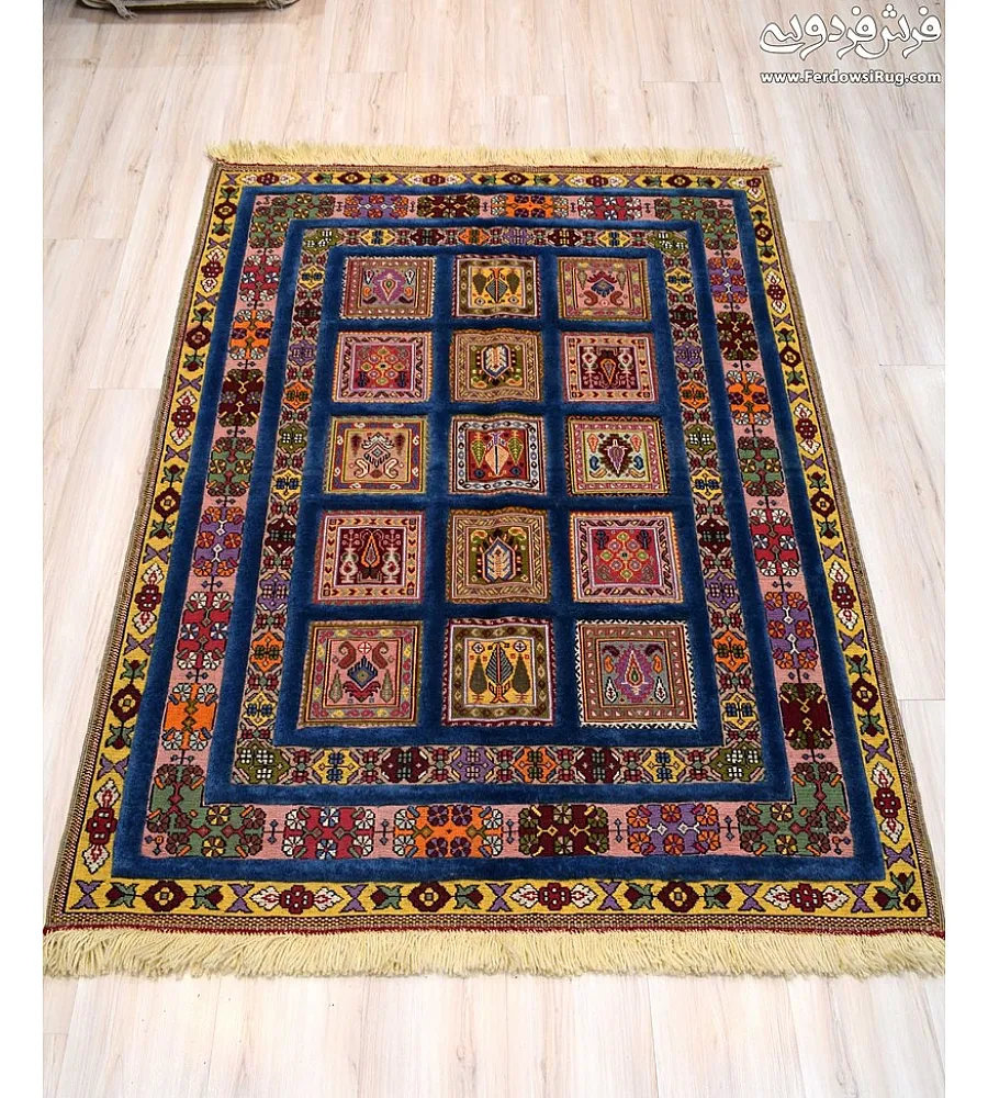 Hand-woven rug with intricate clay design, crafted in Mashhad texture, perfect for enhancing home decor with elegance and warmth