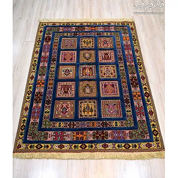 Hand-woven rug with a clay design in Mashhad texture