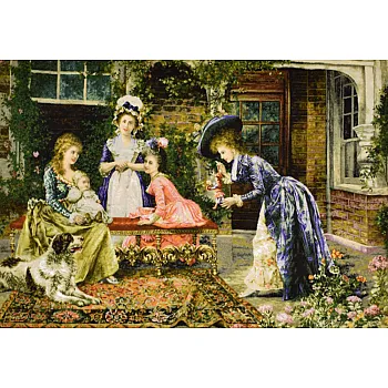 تابلو فرش دستباف طرح عصرانه فرانسوی بافت تبریز 