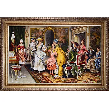 تابلو فرش دستباف طرح بدرقه عروس فرانسوی بزرگ بافت تبریز 