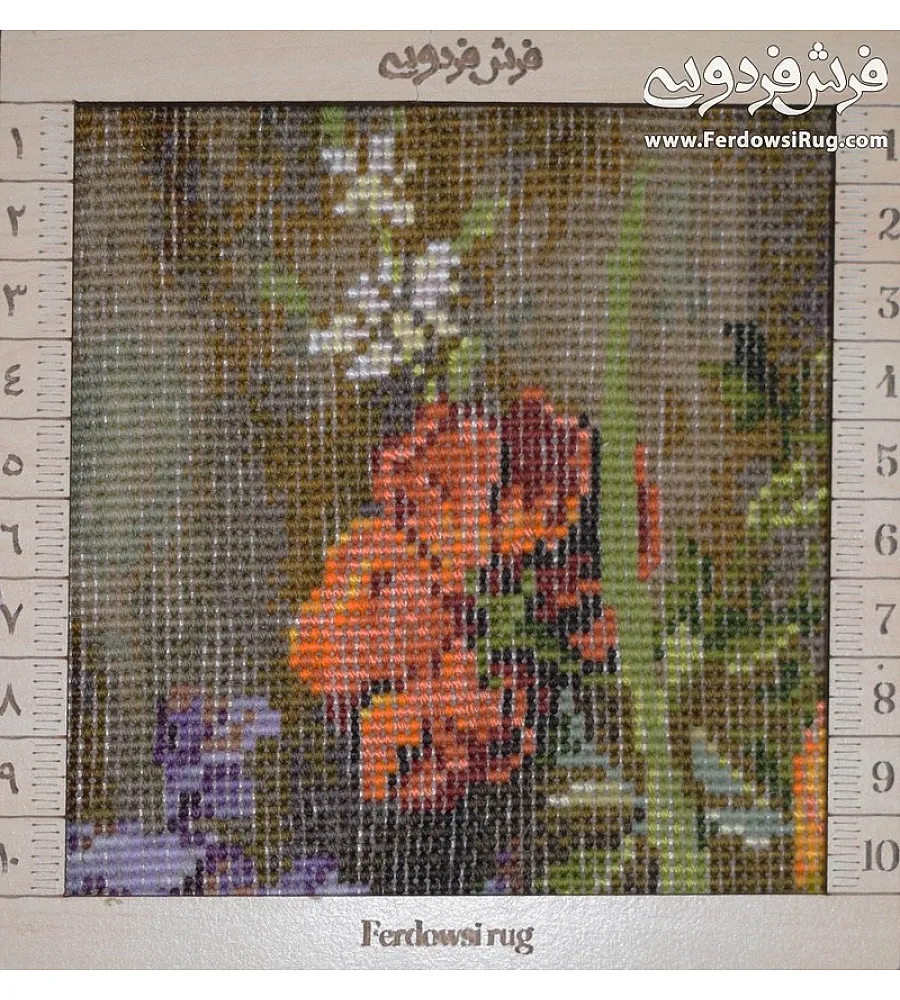 تابلو فرش دستباف طرح سبد گل بافت تبریز با رنگ های متنوع و کیفیت بالا مناسب دکوراسیون داخلی