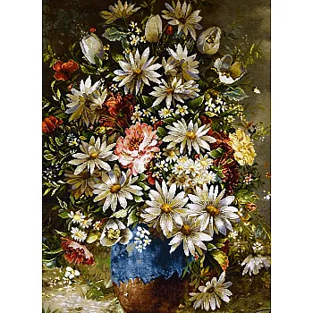 Tabriz handmade wall rug with Chamomile pot design