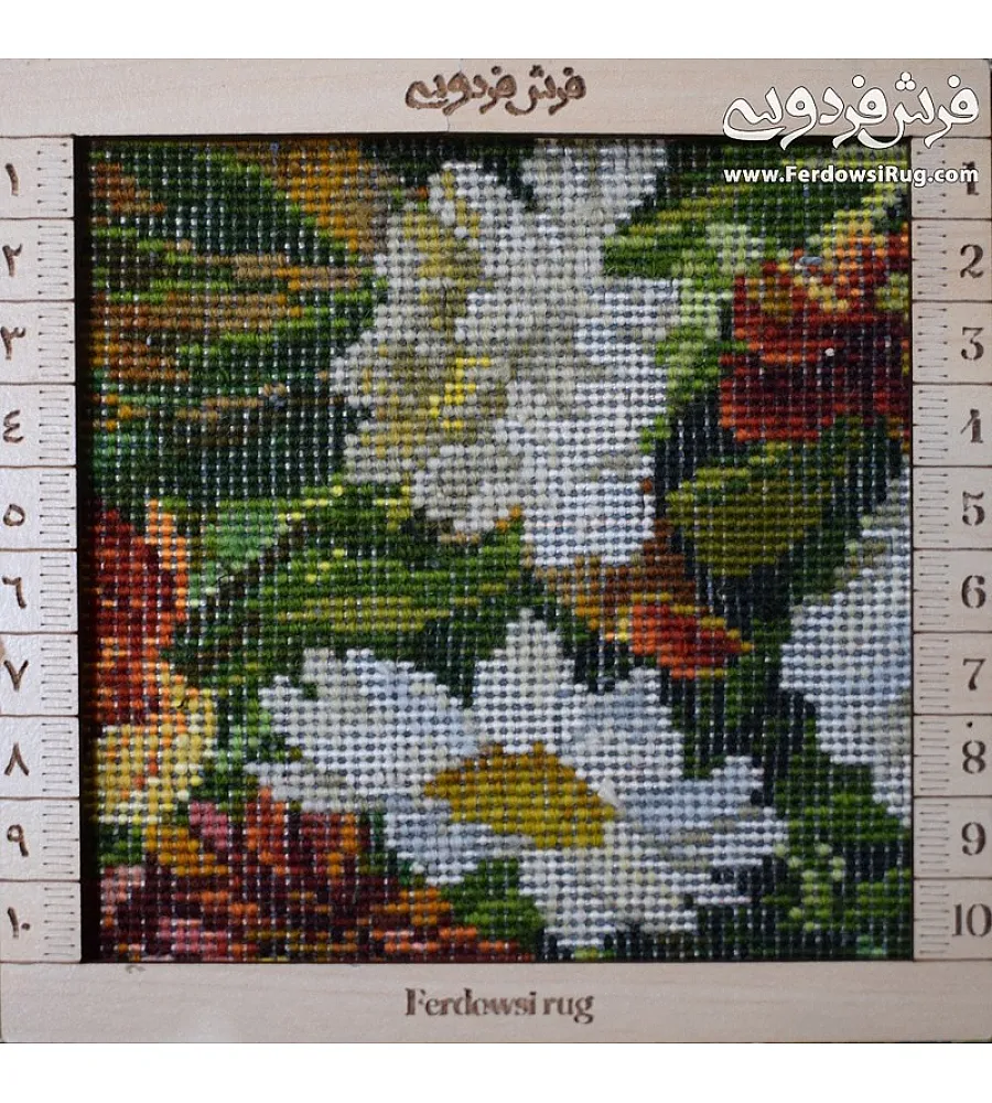 تابلو فرش دستباف تبریز طرح سبد گل رنگارنگ کیفیت بالا مناسب دکوراسیون پذیرایی و هدیه خاص