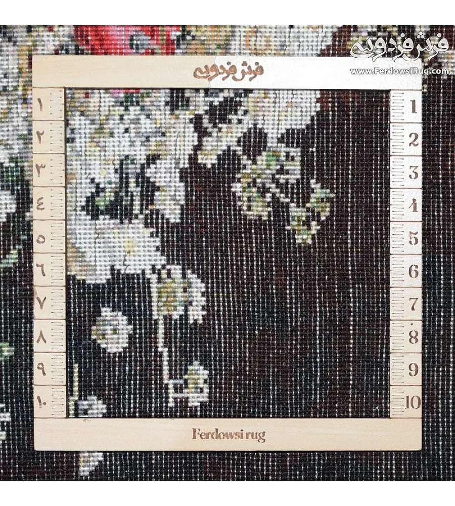 Tabriz handmade wall rug featuring intricate stone vase design, perfect for home decor and art enthusiasts