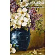 تابلو فرش دستباف طرح گل و گلدان شکوفه رنگارنگ بافت تبریز مناسب دکوراسیون داخلی منزل