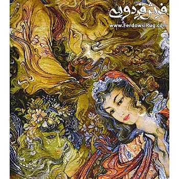 تابلو فرش دستباف طرح سروش عالم غیب بافت تبریز 