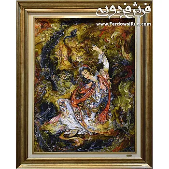 تابلو فرش دستباف طرح سروش عالم غیب بافت تبریز 