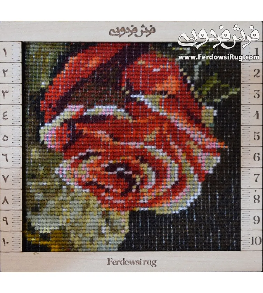تابلو فرش دستباف طرح گلدان رز بافت تبریز 