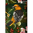 Handmade Tabriz wall rug featuring a vibrant king parrot design, perfect for enhancing home decor.