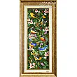 Handmade Tabriz wall rug featuring a vibrant king parrot design, perfect for enhancing home decor.