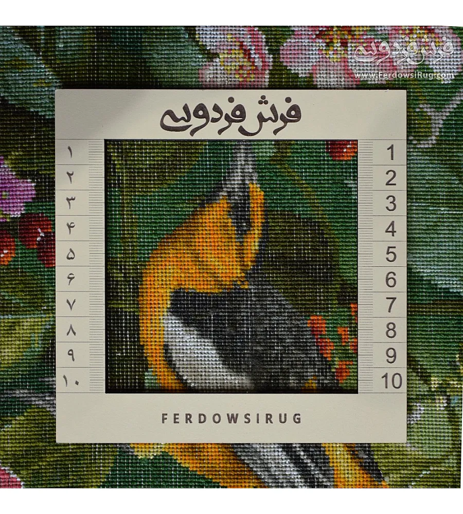 Handmade Tabriz wall rug featuring a vibrant king parrot design, perfect for enhancing home decor.