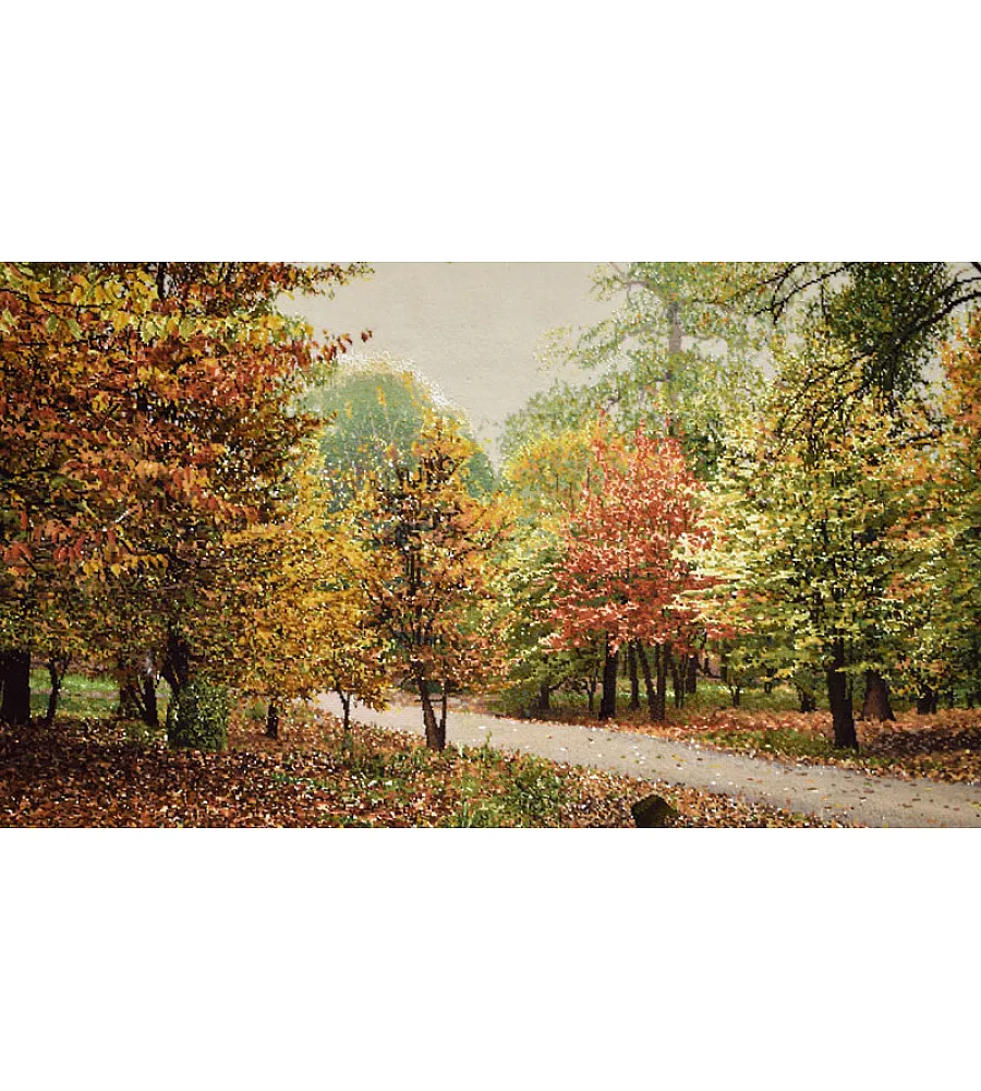 تابلو فرش دستباف طرح جنگل پاییزی بافت تبریز 