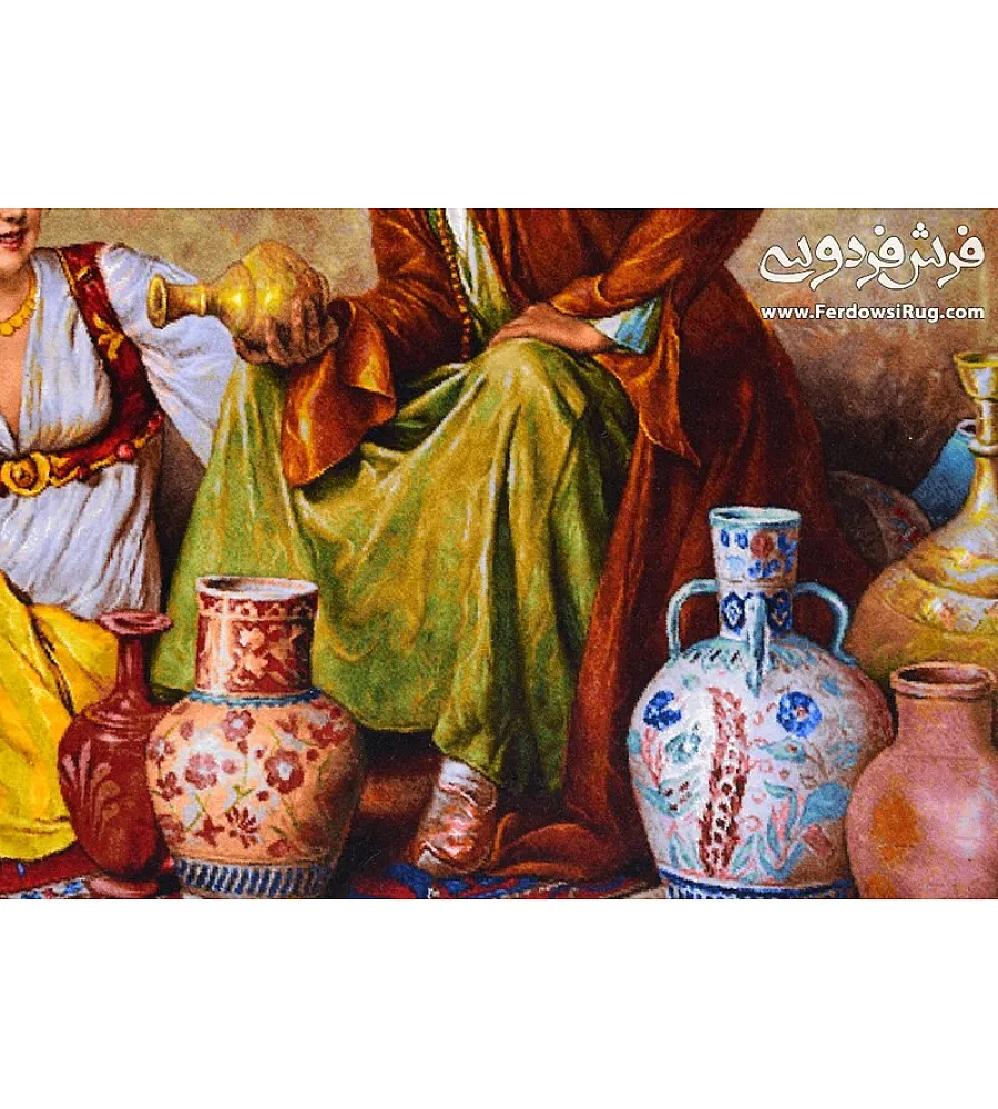 تابلو فرش دستباف مرد کوزه فروش بافت تبریز 