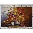 تابلو فرش دستباف طرح گل سایه بافت تبریز با رنگ های شاد و طبیعی مناسب دکوراسیون داخلی و هدیه ای خاص