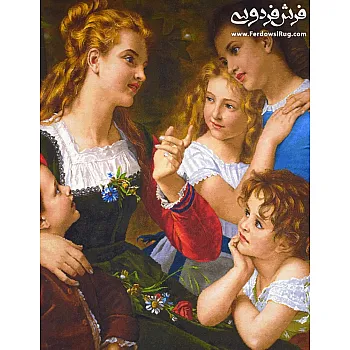 تابلو فرش دستباف طرح کانون خانواده بافت تبریز 