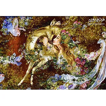 تابلو فرش دستباف طرح مینیاتور نیاز ونوازش بافت تبریز