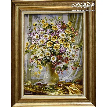 Tabriz handmade wall rug with flower of memory design