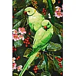 Tabriz handmade wall rug with Tall parrot garden design in vibrant colors, ideal for luxury home decor