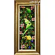 Tabriz handmade wall rug with Tall parrot garden design in vibrant colors, ideal for luxury home decor