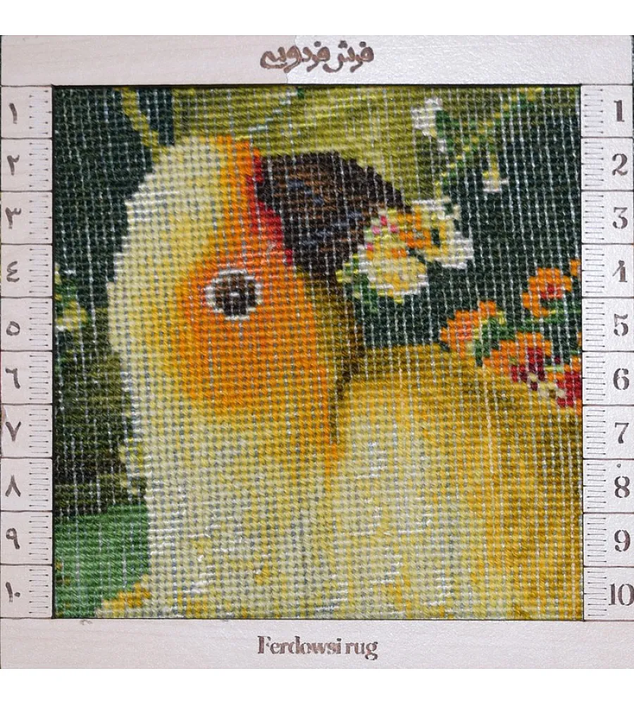 Tabriz handmade wall rug with Tall parrot garden design in vibrant colors, ideal for luxury home decor