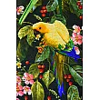 Tabriz handmade wall rug with Tall parrot garden design in vibrant colors, ideal for luxury home decor