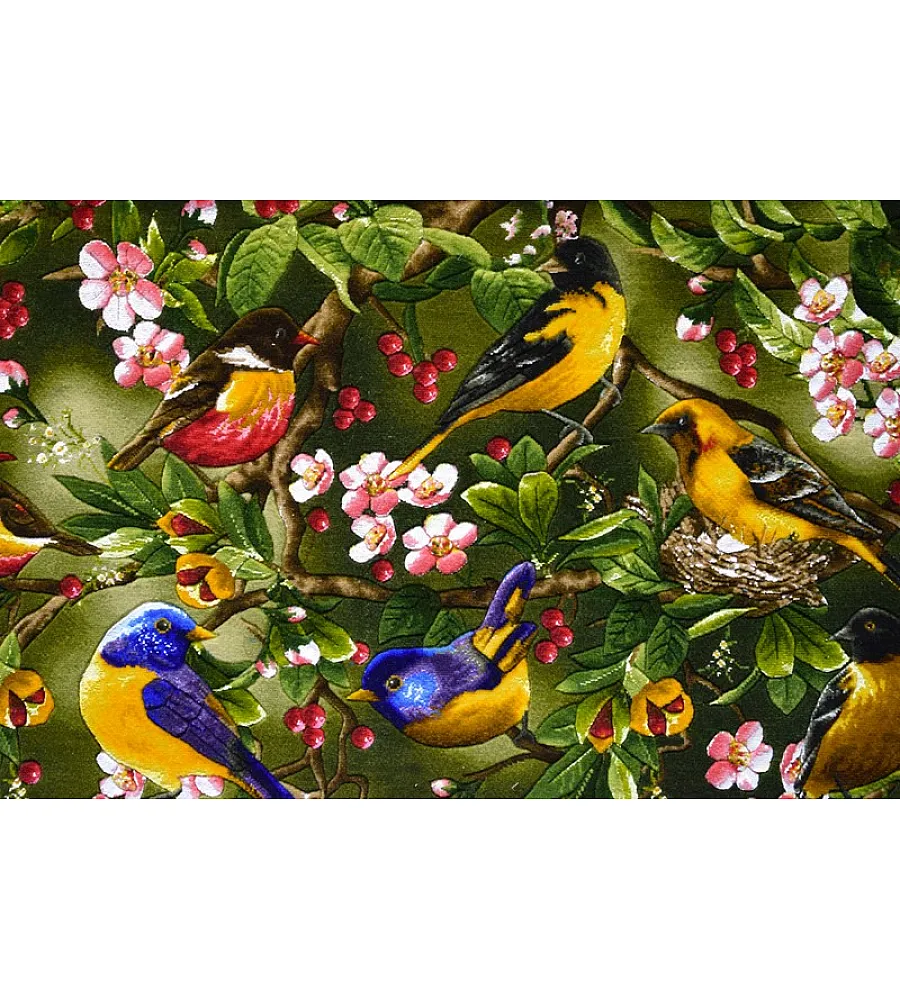 Tabriz handmade wall rug featuring an intricate Sparrow garden design, showcasing vibrant colors and premium craftsmanship.