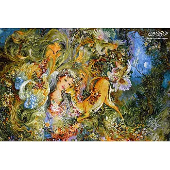 تابلو فرش دستباف طرح مینیاتور دایره هستی سایز متوسط بافت تبریز 