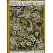 Tabriz handmade wall rug with intricate bird and bloom design vibrant colors ethnic home decor