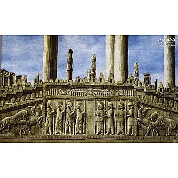 Tabriz handmade wall rug with Persepolis design