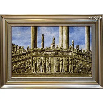 Tabriz handmade wall rug with Persepolis design