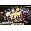 تابلو فرش دستباف تبریز طرح گل خواستگاری رنگ های زنده و بافت هنرمندانه مناسب دکوراسیون داخلی کلاسیک