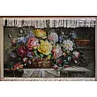 تابلو فرش دستباف تبریز طرح گل خواستگاری رنگ های زنده و بافت هنرمندانه مناسب دکوراسیون داخلی کلاسیک