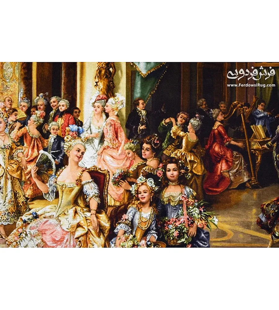 Tabriz handmade wall rug featuring a vibrant pop party design, crafted with intricate details and premium quality.