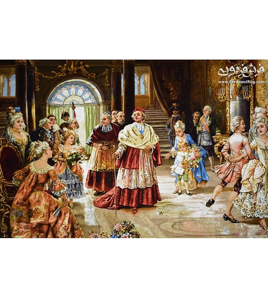 Tabriz handmade wall rug featuring a vibrant pop party design, crafted with intricate details and premium quality.
