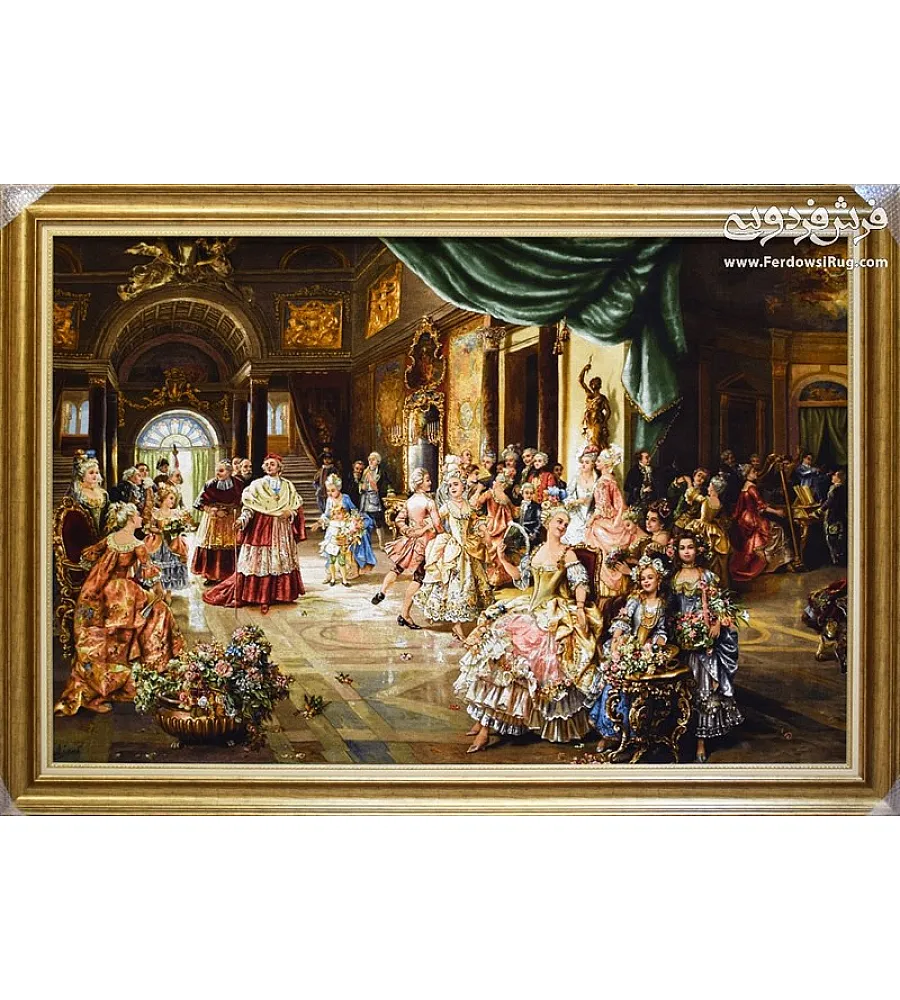 Tabriz handmade wall rug featuring a vibrant pop party design, crafted with intricate details and premium quality.