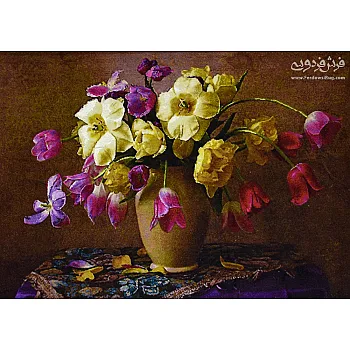 Handwoven Wall Carpet Antique Vase Design Tabriz