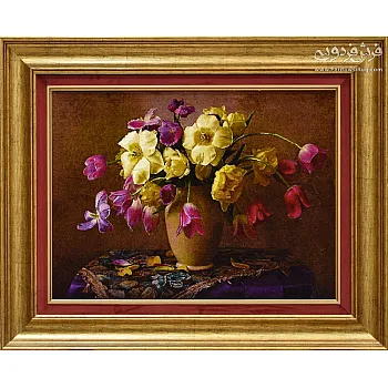 Handwoven Wall Carpet Antique Vase Design Tabriz