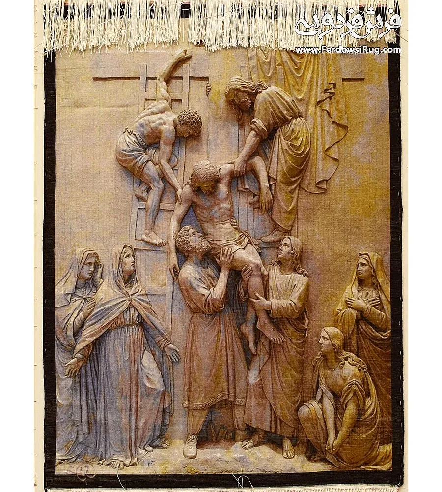 تابلو فرش دستباف طرح مسیح با کیفیت بالا مناسب دکوراسیون منزل و هدیه خاص تولید تبریز سایز بزرگ