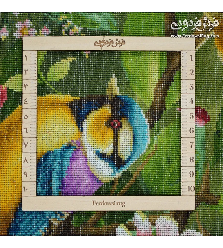 تابلو فرش دستباف طرح پرنده های زندگی با رنگ های شاد و ظریف مناسب دکوراسیون منزل تولید تبریز